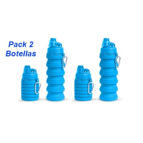 Pack 2 botellas plegable azul